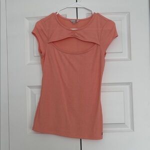 G by Guess Coral Short Sleeve Cutout Top
